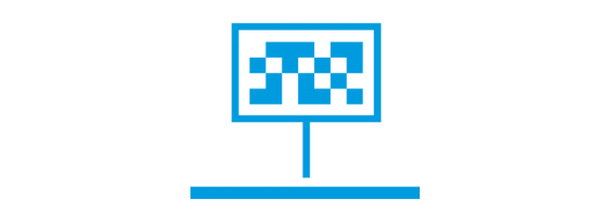Blaues Icon zeigt Digital City Light Board.