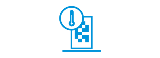 Blaues Icon beschreibt die dynamische Auslieferung von OOH-Kampagnen.
