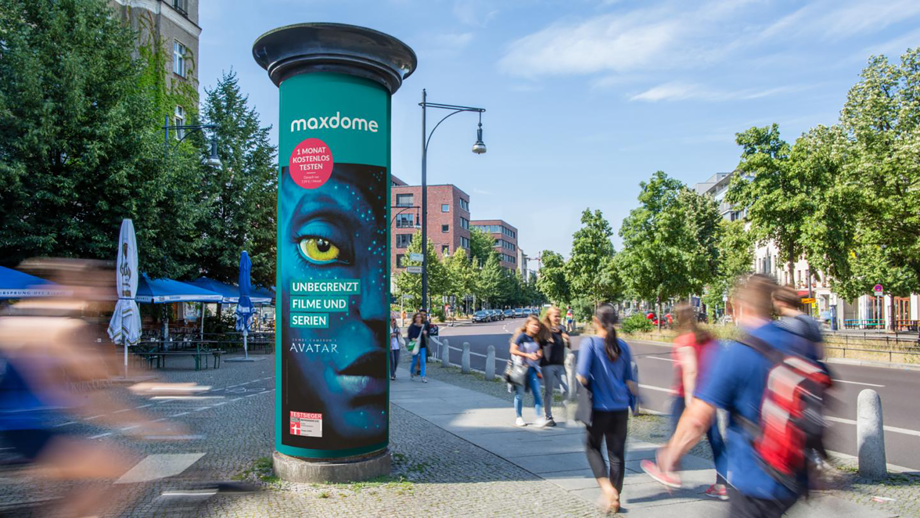 Ganzstelle mit Out of Home-Kampagne eines Streamingdienstanbieters.