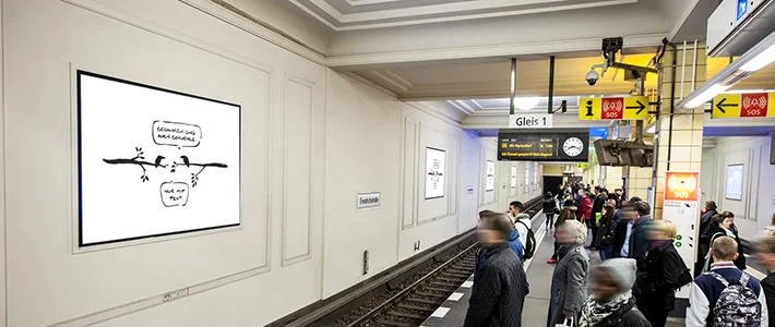 Digital Poster Gallery zeigt animierte Tuschmalereien des Künstlers META BENE.